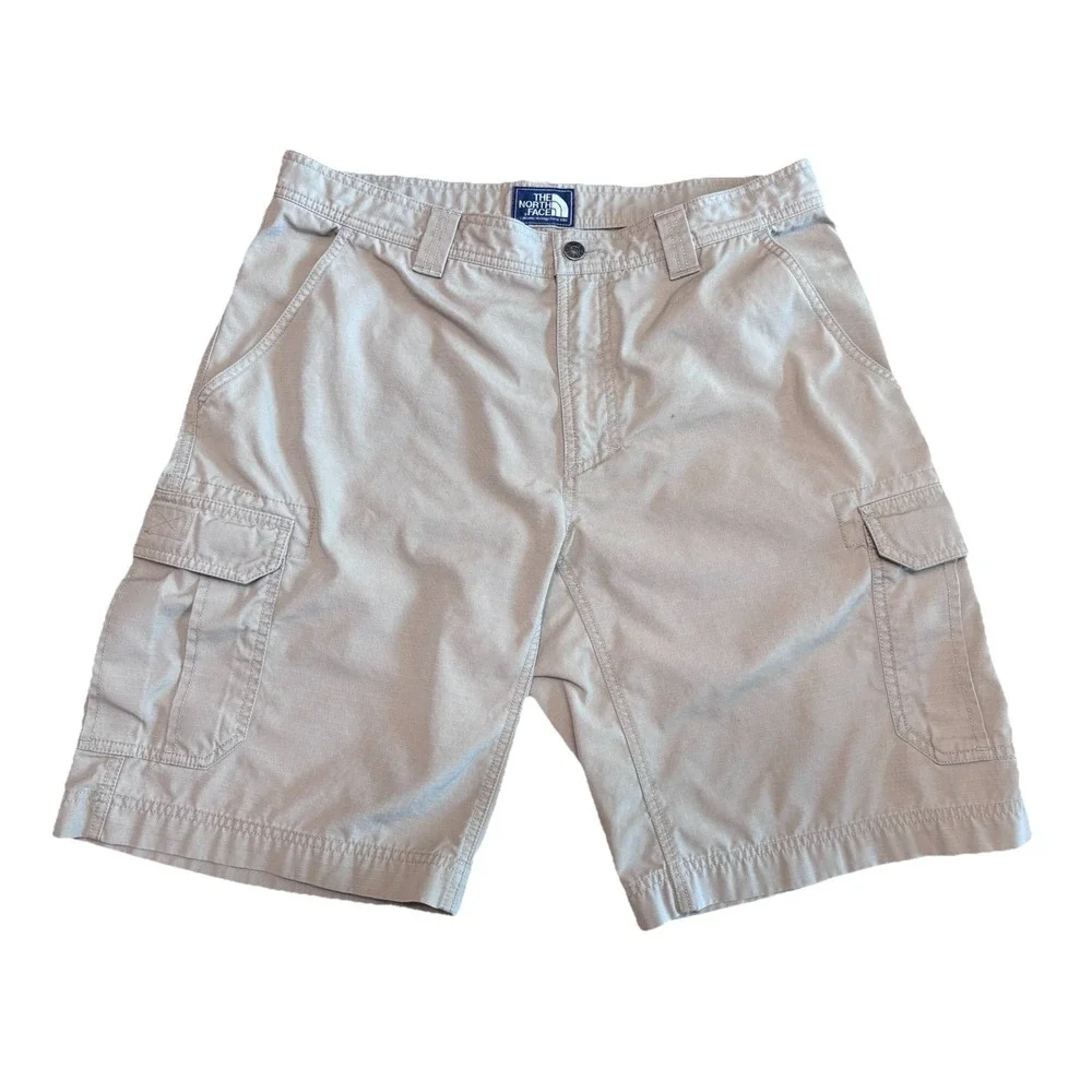 The North‎ Face Men's Cargo Shorts Khaki Beige Ripstop Outdoor Hiking Size 36
